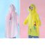 Fashion Yellow Dinosaur (zipper Style + Double Brim + Invisible Backpack) Eva Children's Hooded Raincoat