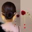 Fashion 2# Red Rose Pendant Hairpin Metal Flower Hairpin