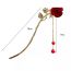 Fashion 5# Twin Red Rose Hairpin Metal Flower Hairpin
