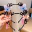 Fashion 14# Pink Blue Flower Ribbon Resin Flower Wig Children's Headband