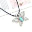 Fashion Leaves Alloy Turquoise Leaf Necklace