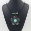 Fashion Flower Alloy Turquoise Flower Necklace