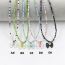 Fashion B#green Colorful Rice Beads Bow Necklace
