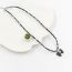 Fashion B#green Colorful Rice Beads Bow Necklace