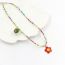 Fashion D#red Colorful Rice Beads Flower Necklace