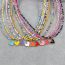 Fashion C#purple Colorful Rice Beads Flower Necklace