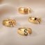 Fashion N Copper Inlaid Zirconium 26 Letter Open Ring
