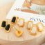Fashion Black Opal Gold Earrings Trapezoidal Cat Eye Earrings