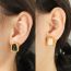 Fashion Black Opal Gold Earrings Trapezoidal Cat Eye Earrings