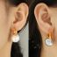 Fashion Gray Glass Bead Gold Earrings Copper Pearl Earrings