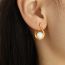 Fashion Eh289 Freshwater Pearl Earrings Titanium Steel Geometric Water Drop Pearl Cross Stud Earrings
