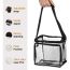 Fashion Black Pvc Transparent Large Capacity Crossbody Bag