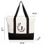 Fashion Willow Flower Letter A Canvas Printed Large Capacity Shoulder Bag