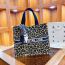 Fashion Yellow Leopard Pattern Canvas Print Large Capacity Tote Bag