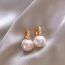 Fashion White Metal Diamond And Pearl Earrings