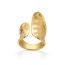 Fashion Gold Metal Irregular Hammer Pattern Open Ring