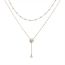 Fashion Pearl Camellia Necklace Metal Pearl Flower Double Layer Necklace