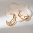Fashion Gold Copper Hollow Oval Earrings