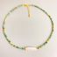 Fashion Green Turquoise Beaded Pearl Necklace