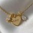 Fashion Gold Copper Inlaid Zirconium Love Letter Necklace