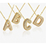 Fashion H Copper inlaid zirconium 26 letter necklace (bead chain)