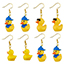 Fashion Yellow Helmet Resin Three-dimensional Yellow Duck Earrings