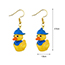 Fashion Christmas Red Hat Duck Resin Three-dimensional Yellow Duck Earrings