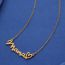 Fashion Gold Copper Geometric Love Letter Necklace