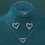 Fashion Silver Copper Inlaid Zirconium Love Earrings Necklace Bracelet Set