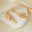 Fashion Gold Copper Geometric Diamond Braided Stud Earrings