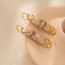 Fashion Gold Copper Geometric Cylindrical Earrings