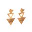 Fashion Gold Stainless Steel Double Layer Triangle Earrings