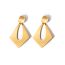 Fashion Gold Stainless Steel Hollow Diamond Earrings