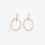 Fashion Gold Copper Embossed Oval Stud Earrings