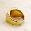 Fashion Gold Stainless Steel Diamond Square Ring