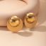 Fashion Gold Stainless Steel Gold Plated Round Earrings