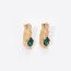 Fashion Green And Gold Copper Diamond Geometric Stud Earrings