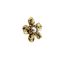 Fashion Gold Stainless Steel Pearl Flower Open Ring