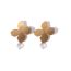 Fashion Gold Metal Four-leaf Flower Earrings