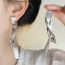 Fashion Silver Alloy Corrugated Earrings