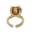 Fashion Gold Metal Floating Ball Open Ring