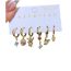 Fashion Real Gold Plated Copper Inlaid Zirconium Geometric Earring Set