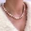 Fashion Pink Cotton Pearl Contrast Necklace Pearl Bead Necklace