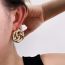 Fashion Gold Copper Hollow Flower Stud Earrings