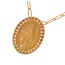 Fashion Gold Copper Inlaid Zircon Heart Oval Portrait Pendant Necklace