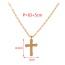 Fashion Gold Copper Set Zirconia Cross Pendant Necklace