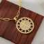 Fashion Gold Copper Set Zirconia Round Cross Pendant Necklace