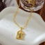Fashion Gold Copper Set Zircon Arch Figure Pendant Necklace