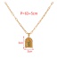Fashion Gold Copper Set Zircon Arch Figure Pendant Necklace