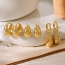 Fashion Gold Copper Inlaid Zircon Drop Drop Earrings Set Of 6